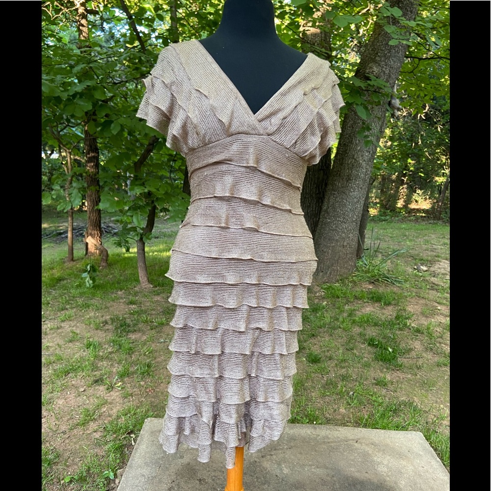 Max Studio Gold form fitting dress